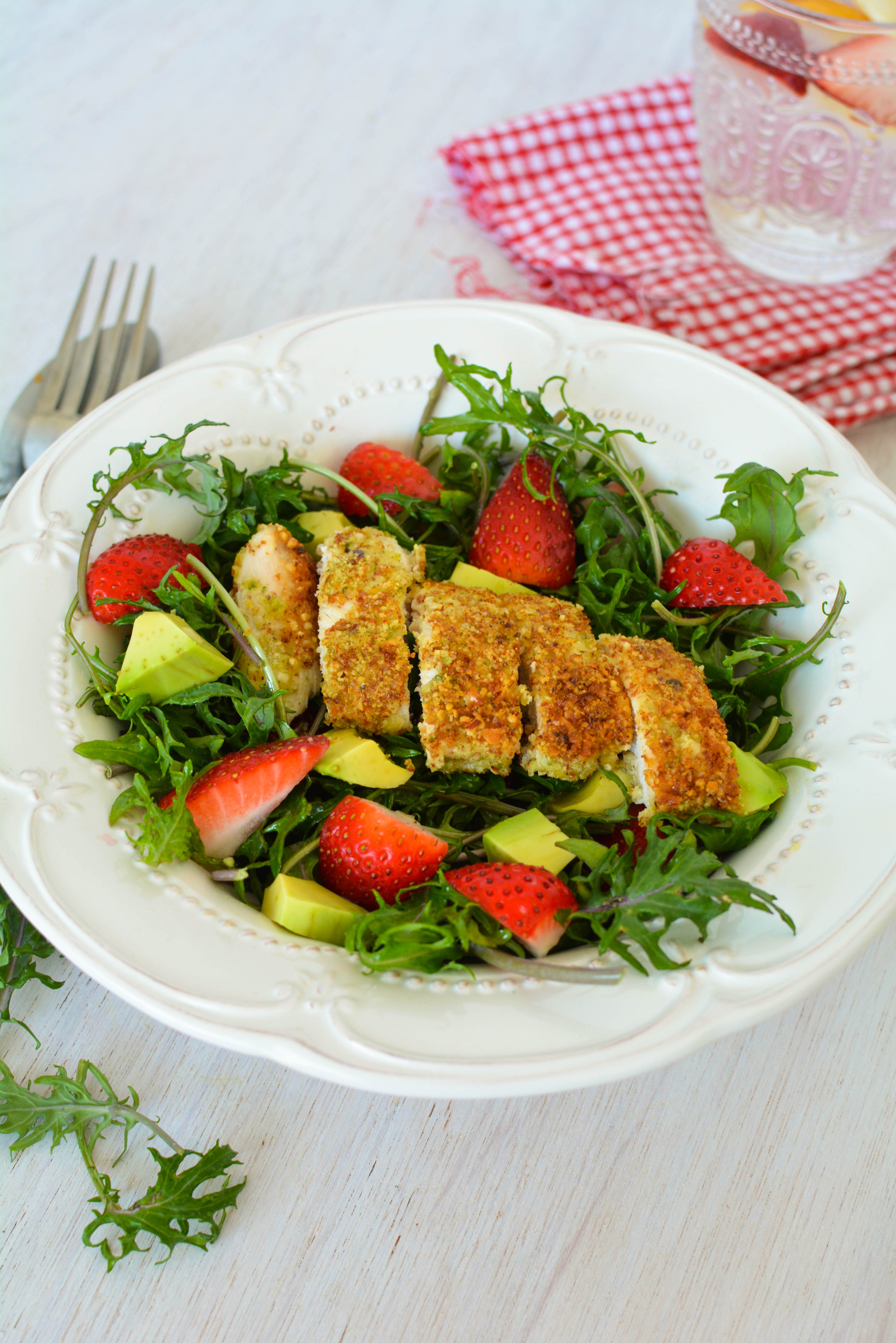 Almond Crusted Chicken with Strawberry Salad