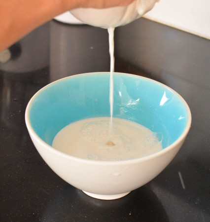 Straining your almond milk